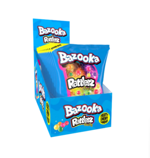 Bazooka UK Rattlerz Fruity Filled Chewy Candy 100g 12ct